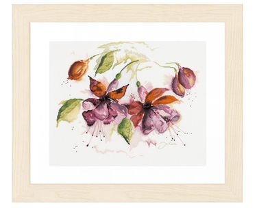 broderipakning - vgbillede - Fuchsia i vandfarver