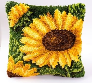 Broderipakning - Rya Pude - Solsikke