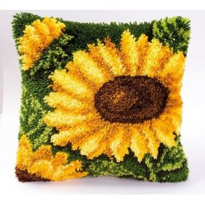 Broderipakning - Rya Pude - Solsikke