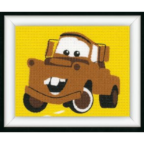 Broderipakning p malet stramaj stof - Lynet Mc Queen - Bumle