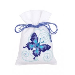 Broderipakning - 3 stk Duftposer med Sommerfuglemotiv