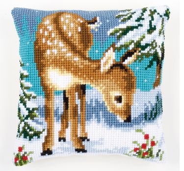 Broderipakning - Stramaj pude - Lille hjort