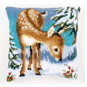 Broderipakning - Stramaj pude - Lille hjort