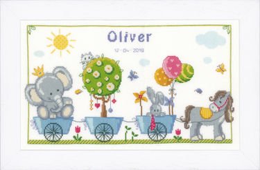 Broderipakning - Fdsels minde - Hestevogn med sde dyr