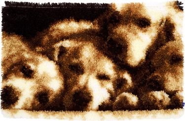 Broderipakning - Rya t�ppe - Hund sove