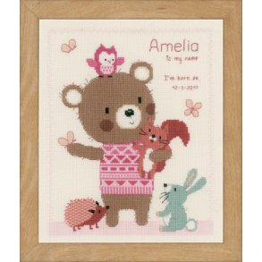 Broderipakning - Billede - Fdselsminde Amelia / Luca