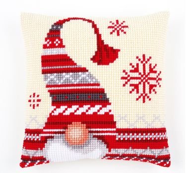 Broderipakning - Stramaj pude - Julen elf