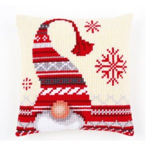 Broderipakning - Stramaj pude - Julen elf