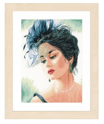 Broderipakning - Billede - Dame med hat