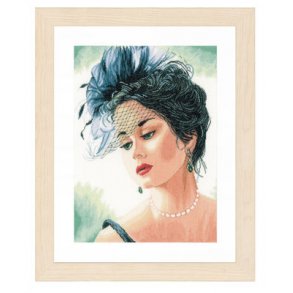 Broderipakning - Billede - Dame med hat