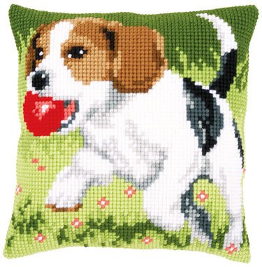 Broderipakning - stramaj pude - Beagle hvalp