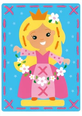 Broderipakning - kort 2 stk. - Fe og Prinsesse