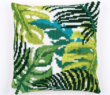 Broderipakning - stramaj pude - Botaniske blade I