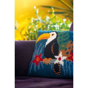 Broderipakning - stramaj pude - Toucan