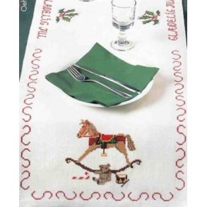 Broderipakning - Julelber med gyngehest