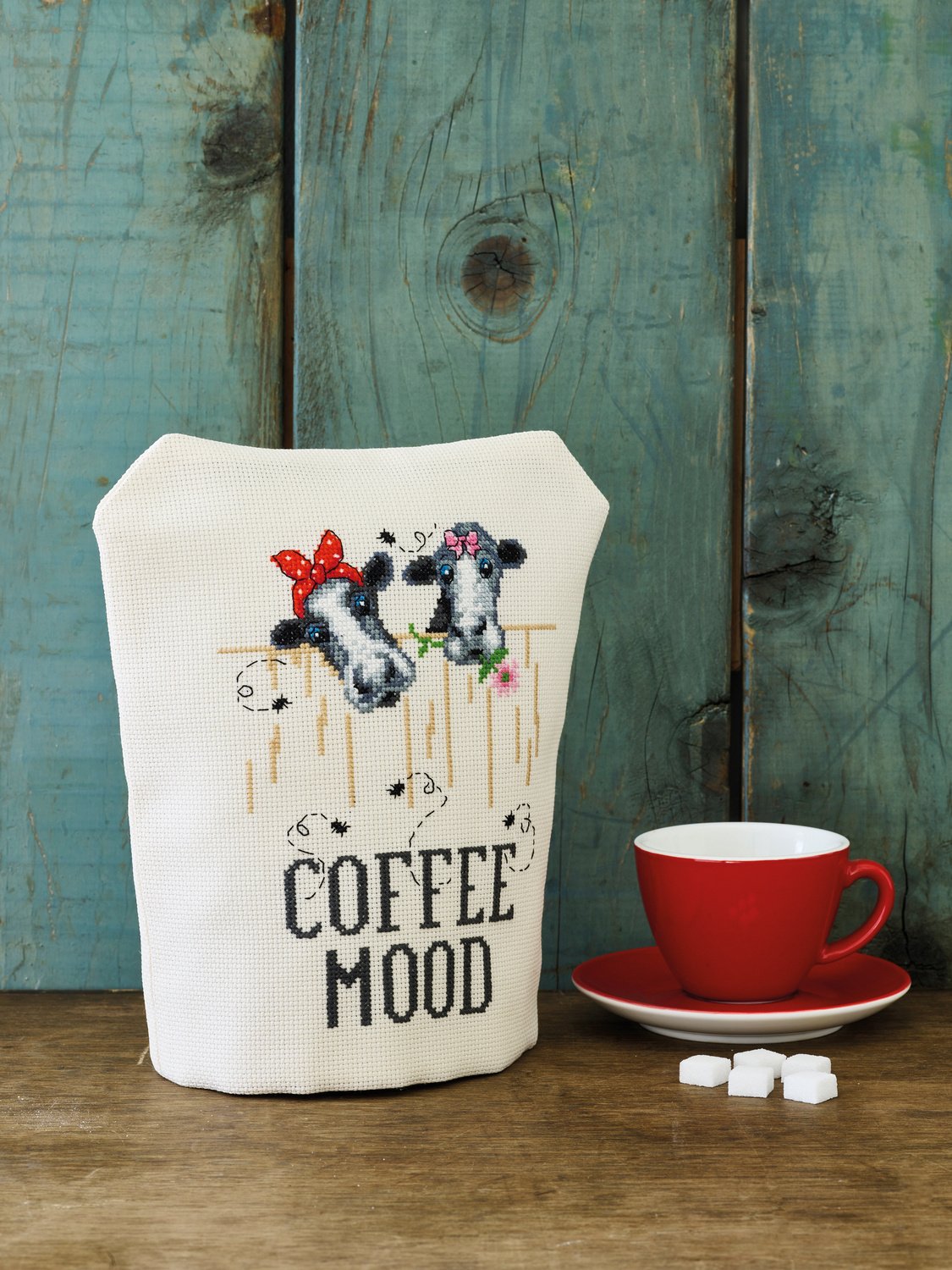Broderipakning - Kaffevarmer / htte - Coffee MOOd