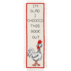 Broderipakning - bogmrke - I'm glad I chicked