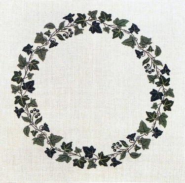 Broderipakning dug - Vedbendkrans (efy)