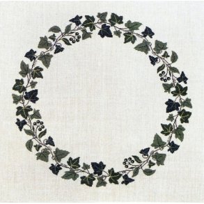 Broderipakning dug - Vedbendkrans (efy)