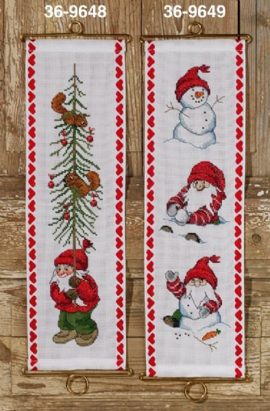 Broderipakning - Jule ophng 1 stk. - Nisse med tr