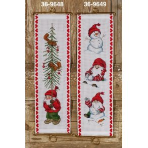 Broderipakning - Jule ophng 1 stk. - Nisse med tr