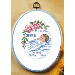 Broderipakning - Fdselsminde Thomas