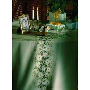 Broderipakning - Hvid okseje syet p dralon