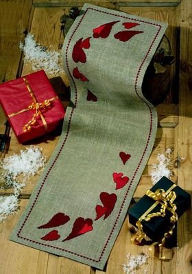 Broderipakning - Julelber - Hjerter til jul