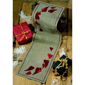 Broderipakning - Julelber - Hjerter til jul