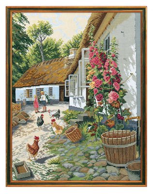 Broderipakning - vgbillede - Stokroser &amp; Landidyl