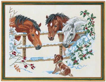 Broderipakning - Heste med hundehvalp