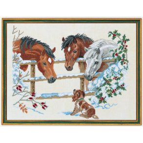 Broderipakning - Heste med hundehvalp