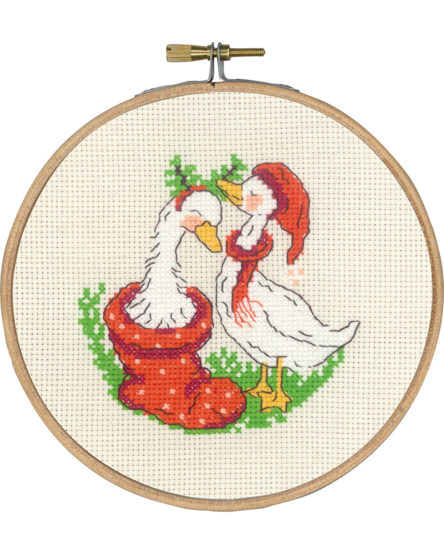 Broderipakning - Billede inkl. syramme - Gs med nissehue