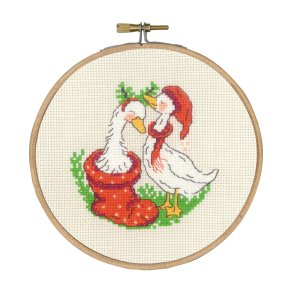 Broderipakning - Billede inkl. syramme - Gs med nissehue