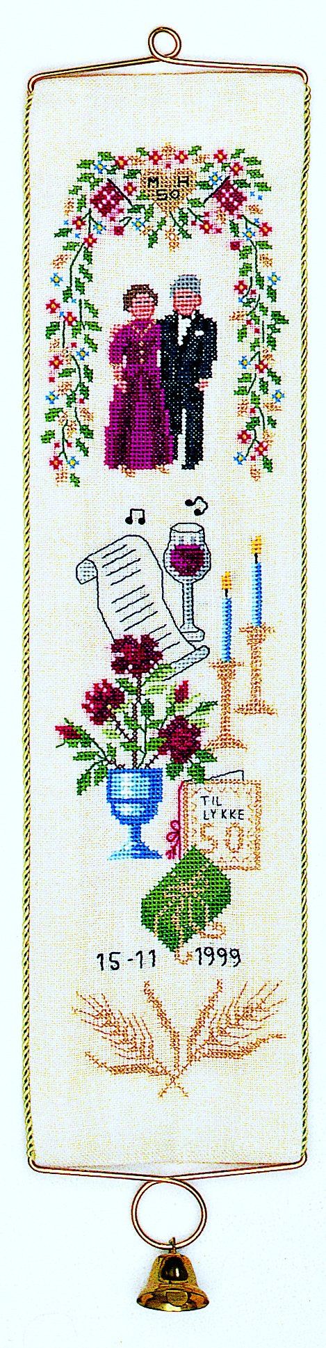 Broderipakning - Klokkestreng guldbryllup