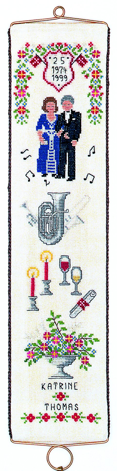 Broderipakning - Klokkestreng slvbryllup III