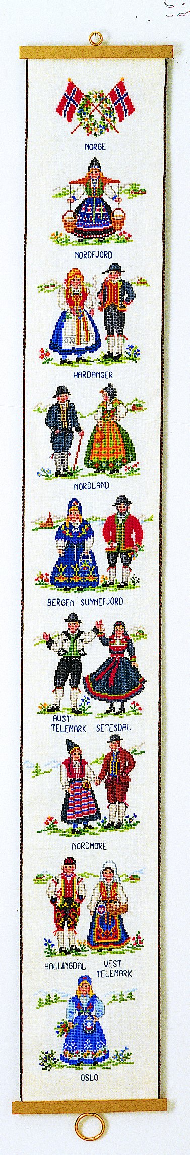 Broderipakning - Klokkestreng norske folkedragter