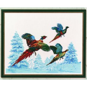 F�rdig broderet Bl� Fasan