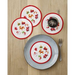 Broderipakning - Mellemlgsservietter 4 stk. - Julebuk eller JuleKringle