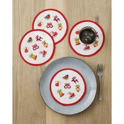 Broderipakning - Mellemlgsservietter 4 stk. - Julebuk eller JuleKringle