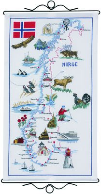 Broderipakning - Norges kort