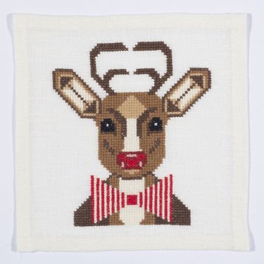 Broderipakning - Mellemlgsservietter 4 stk. - Rudolf