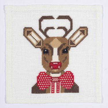 Broderipakning - Mellemlgsservietter 4 stk. - Rudolfine