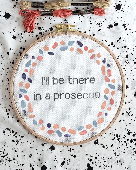 Broderikit - billede - I'll be there in a prosecco