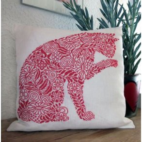 Broderipakning - Pude - Mnstret Kat