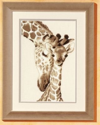 Broderipakning - Giraf med unge