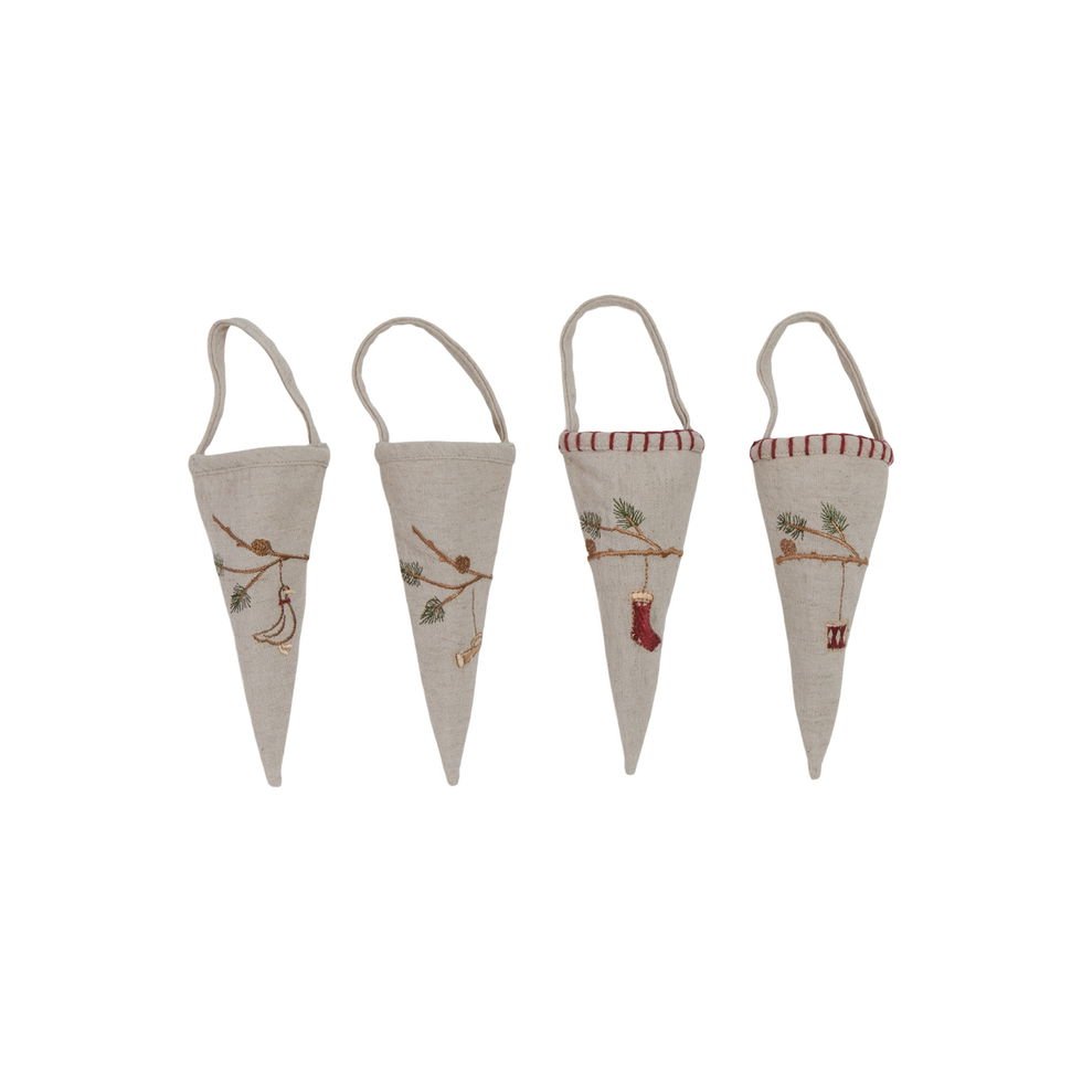 Broderi - frdig broderet julepynt - 4 stk.