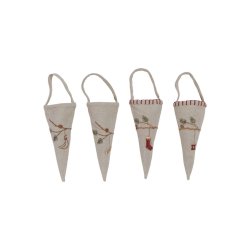 Broderi - frdig broderet julepynt - 4 stk.