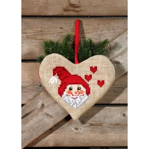 Broderipakning - Jule dekoration - Hjerte