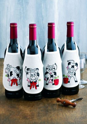 Broderipakning - 4 stk flaskeforklder ker